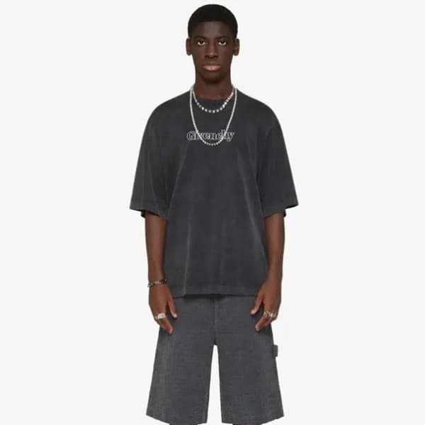 지방시 남/녀 크루넥 그레이 반팔티 - Givenchy Unisex Gray Short S… - 1