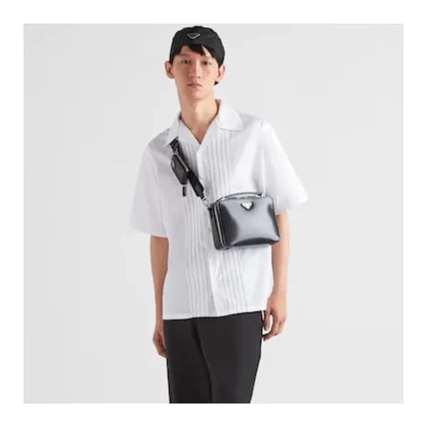 프라다 남성 모던 화이트 반팔 셔츠 - Prada Mens White Short sleev… - 1