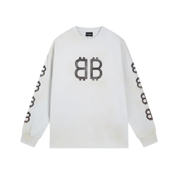 발렌시아가 남/녀 화이트 맨투맨 - Balenciaga Unisex White Tshirt… - 1