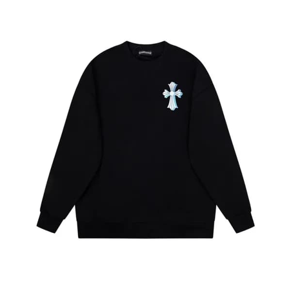 크롬하츠 남성 블랙 맨투맨 - Chrome Hearts Mens Black Tshirts … - 1