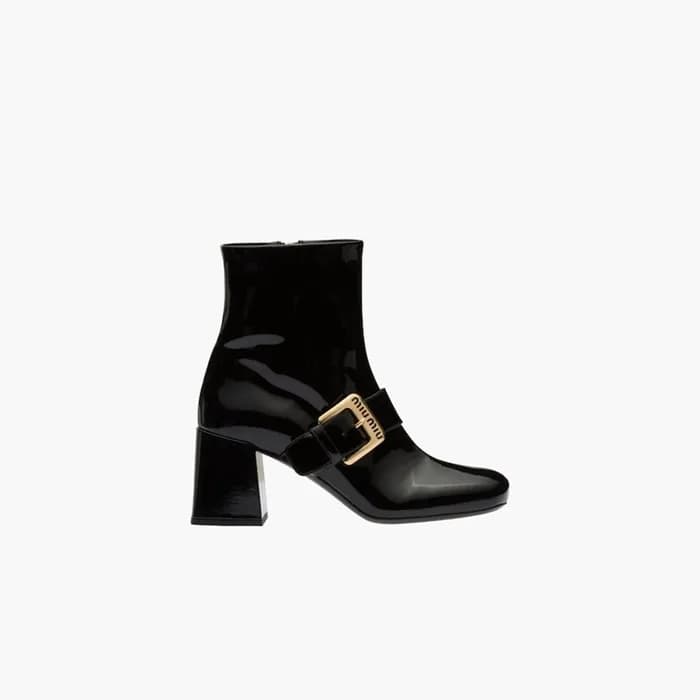 미우미우 여성 페이턴트 가죽 부티힐 【매장170만원대】 - Miumiu Womens Bla… - 1