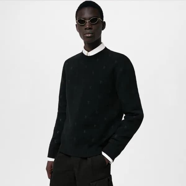 루이비통 남성 블랙 크루넥 니트 - Louis vuitton Mens Black Sweat… - 1