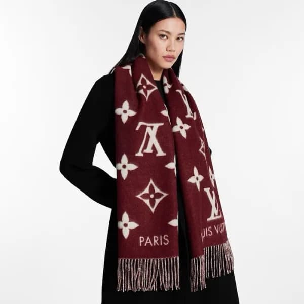 루이비통 여성 버건디 머플러 - Louis vuitton Womens Burgundy Mu… - 1