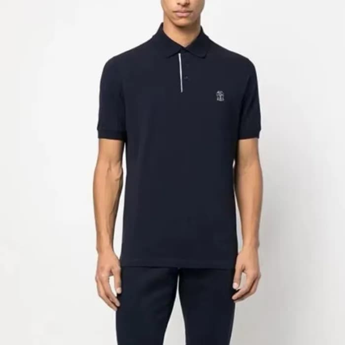 브루넬로쿠치넬리 남성 네이비 폴로 반팔티 - Brunello Cucinelli Mens N… - 1