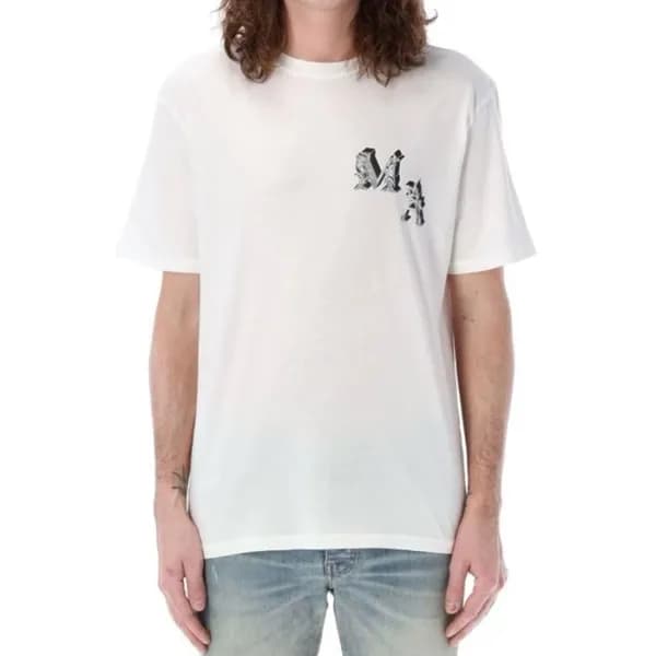 아미리 남성 화이트 반팔 티셔츠 - Amiri Mens White Tshirts - amc… - 1