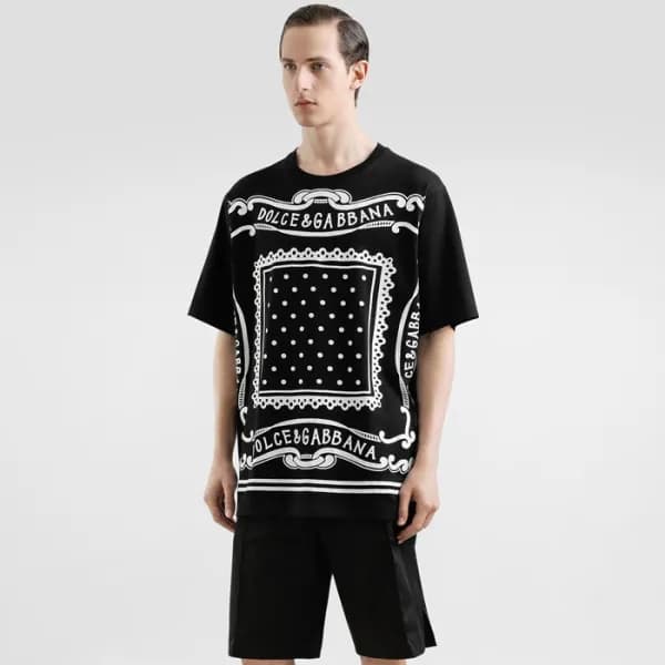 돌체앤가바나 남성 반팔 티셔츠 - Dolce&Gabbana Mens Round Tshirt… - 1