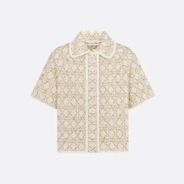 디올 여성 트위드 반팔티 - Dior Womens Tweed Tshirt - dic5842… - 1