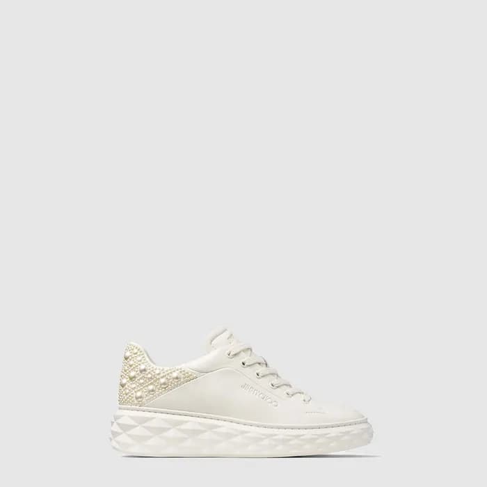 지미추 여성 라테 나파 가죽 진주 스니커즈 - Jimmy Choo Womens Latte … - 1