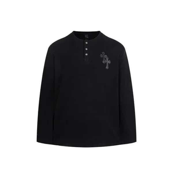 크롬하츠 남성 라운드 긴팔티 - Chrome Hearts Mens Round Tshirt … - 1