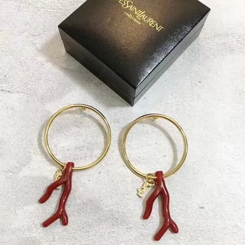 YSL Yellow Gold Earring - 입생로랑 여성용 18k도금 옐로우 … - 1