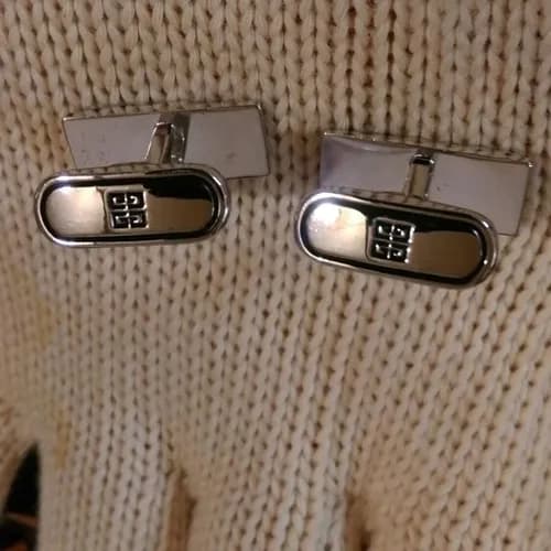 GIVENCHY MENS WHITE GOLD CUFFS - 지방시 남성용 18k도금… - 1