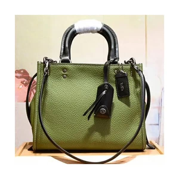 Coach Leather Tote Shoulder Bag,25cm - 코치 레더 토트 숄더… - 1