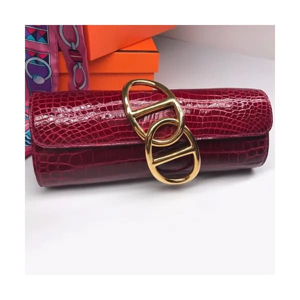 Hermes Egee Crocodile Leather Clutch Bag - 에르메스 에… - 1