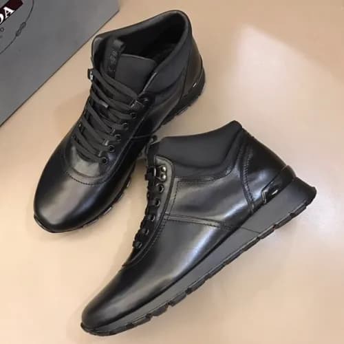 Prada 2019 Mens High-top Leather Sneakers - 프라다 남성… - 1