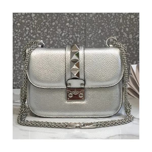 Valentino 2019 Leather Rockstud Box Shoudler Cross… - 1