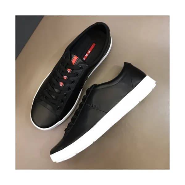 Prada 2019 Mens Business Logo Leather Sneakers - 프… - 1