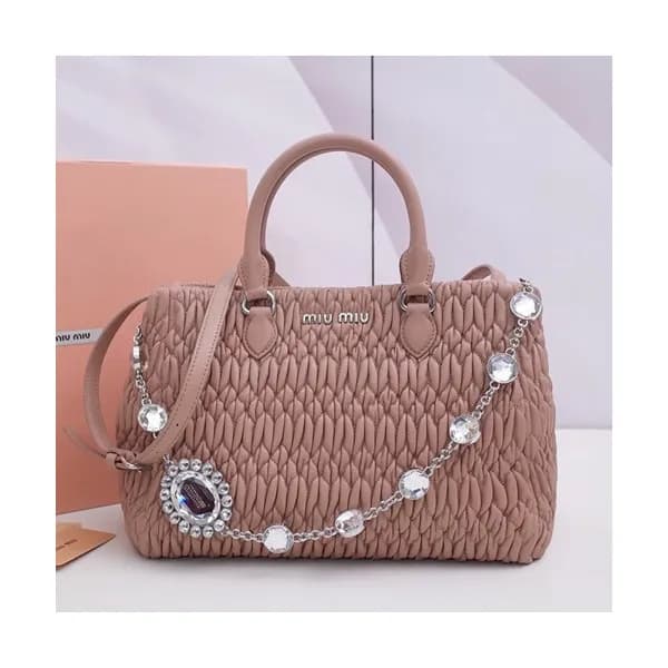 MiuMiu 2019 Matelasse Crystal Tote Shoulder Bag,28… - 1