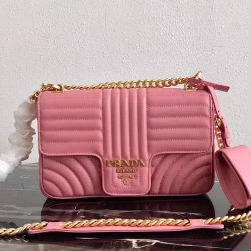 Prada 2019 Diagramme Leather Chain Shoulder Cross… - 1