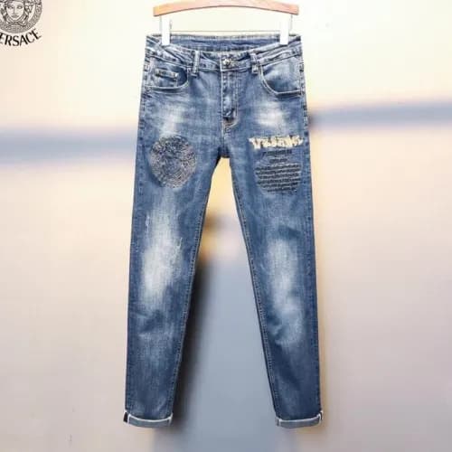 Versace 2019 Mens Graffity Denim Pants - 베르사체 남성 그… - 1