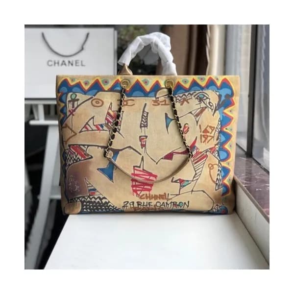 Chanel 2019 Canvas Women Tote Shoulder Shopper Bag… - 1