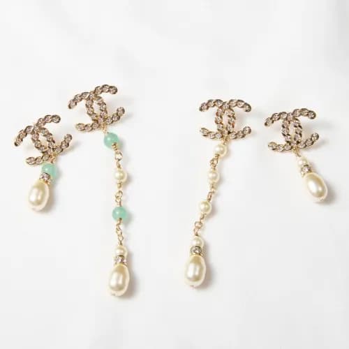 Chanel Earring -샤넬 여성 18K도금 이어링 Cha0100.(화이트,그린)