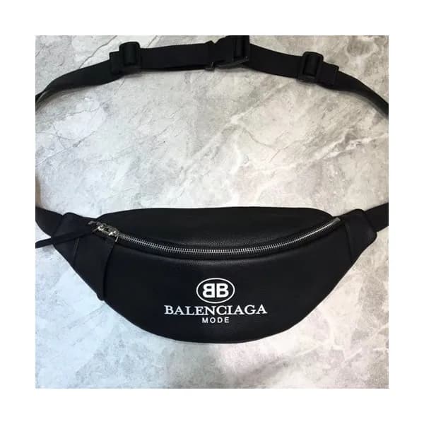 Balenciaga 2019 Leather Hip Sack Belt Bag,39CM - 발…