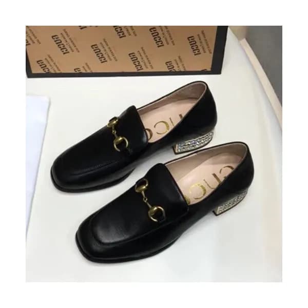 Gucci 2019 Ladies Middle-heel Leather Loafer - 구찌 … - 1