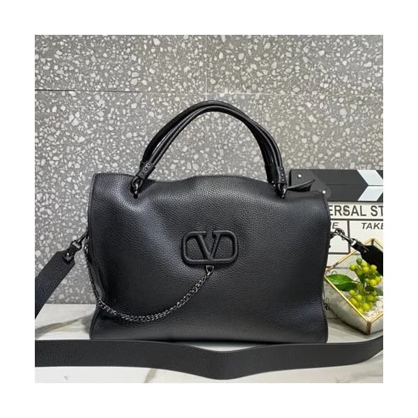 Valentino 2019 Leather Vsling Tote Shoudler Bag,33… - 1