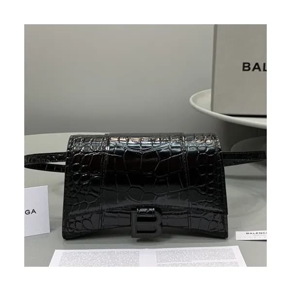 Balenciaga 2020 Leather Hip Sack Belt Bag,18CM - 발… - 1