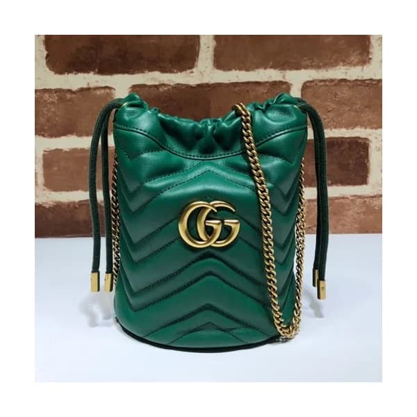 Gucci 2020 GG Marmont Mini Women Bucket Chain Shou… - 1