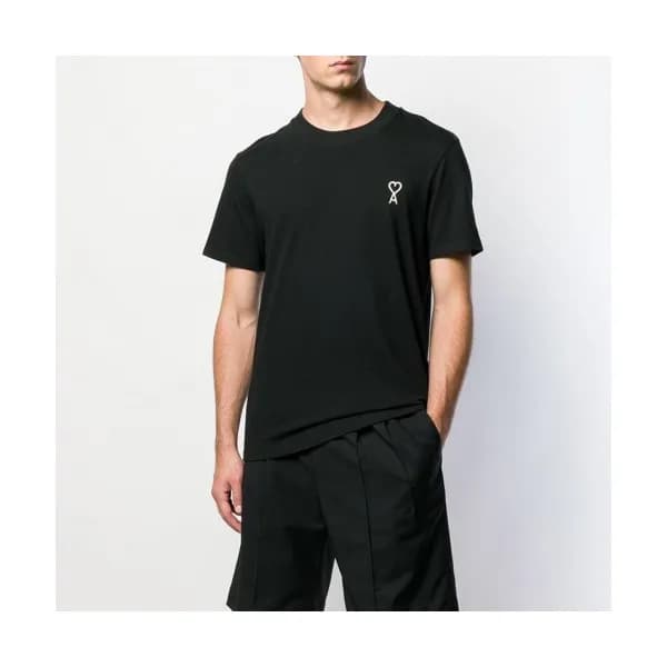 Ami 2020 Mens Heart Logo Casual Cotton Short Sleev… - 1