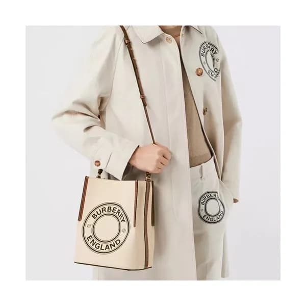 Burberry 2020 Canvas Bucket Tote Shoulder Bag, 25… - 1