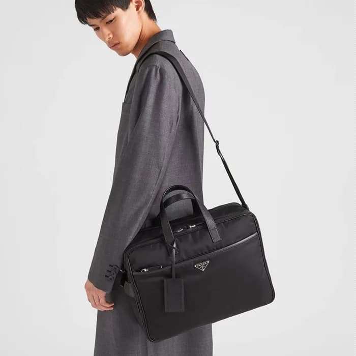 프라다 남성 블랙 서류가방&백팩 40cm - Prada Mens Black Tote Bag… - 1
