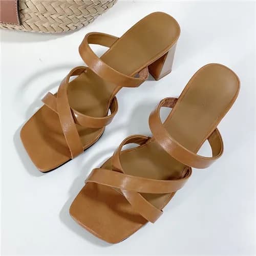 By Far 2021 Women's Leather High Heel Sandal,B… - 1