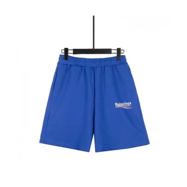 [트렌디]Balenciaga Mens Logo Training Half Pants Blu… - 1