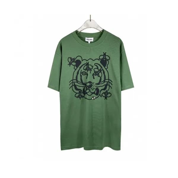 Kenzo Mm/Wm Tiger Cotton Short Sleeved Tshirts - … - 1
