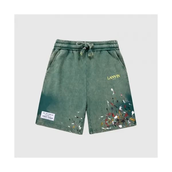 LANVIN Mens Half-pants Green - 랑방 2021 남/녀 로고 반바지 … - 1