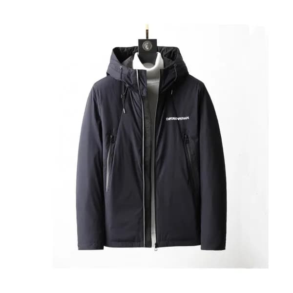 Armani Mens Logo Casual Down Jackets Black - 알마니 … - 1