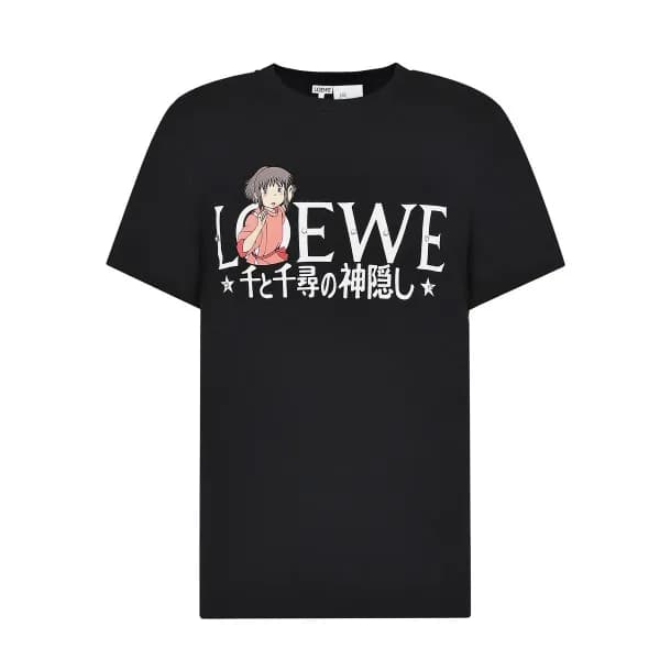 로에베 남자 이니셜 블랙 반팔티 - Unisex Black Tshirts - loe0551…
