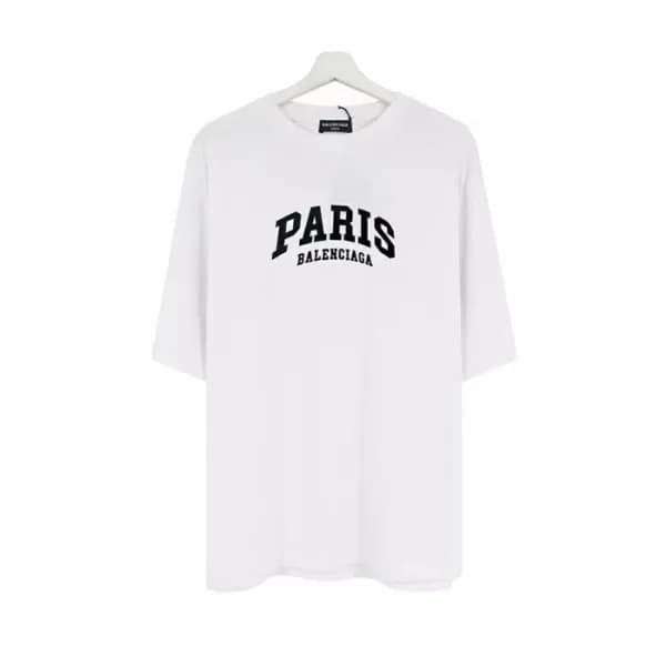 발렌시아가 남성 크루넥 화이트 반팔티 - Mens White Tshirts - bal013… - 1