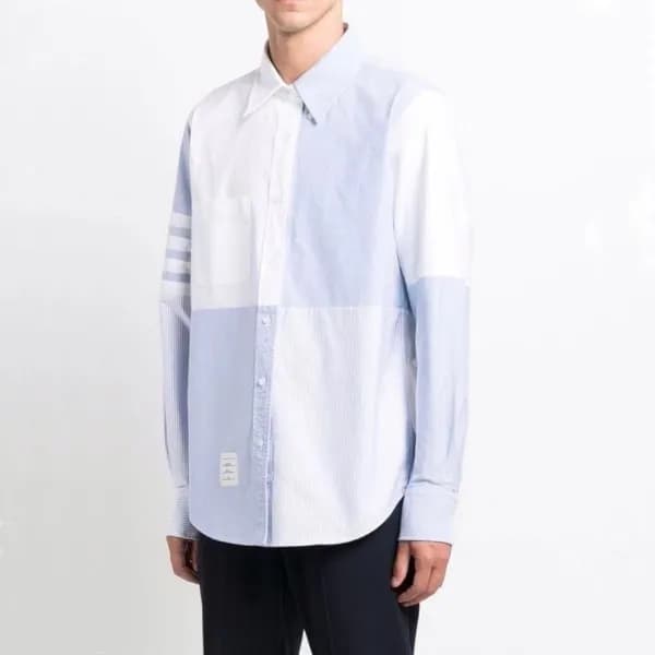 톰브라운 클래식 남성 블루 셔츠 - Mens Blue Tshirts - tom01553x - 1