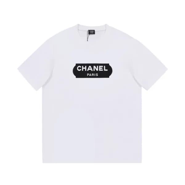 샤넬 남/녀 크루넥 화이트 반팔티 - Unisex White Tshirts - chl089… - 1