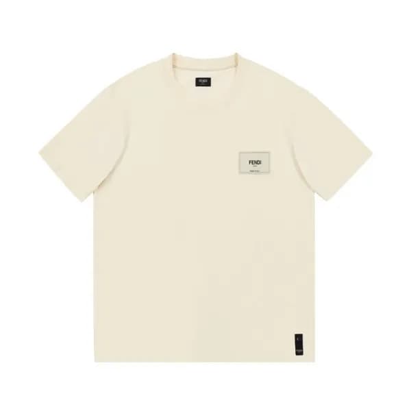 펜디 남성 아이보리 크루넥 반팔티 - Mens Ivory Tshirts - fen01213… - 1