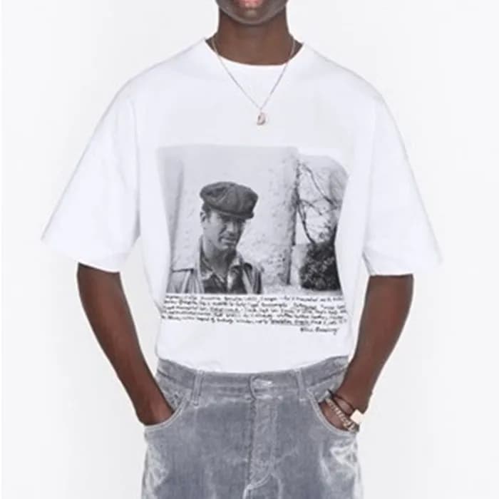 디올 남성 크루넥 화이트 반팔티 - Mens White Tshirts - dio01792x - 1