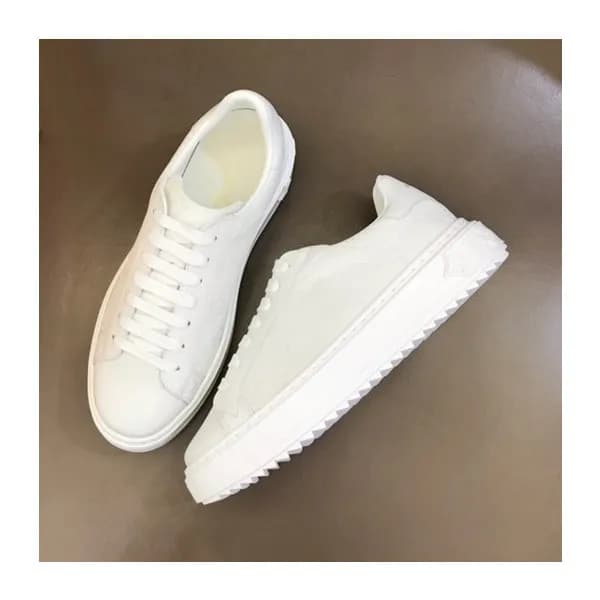 루이비통 남/녀 클래식 화이트 스니커즈 - Unisex White Sneakers - lo… - 1