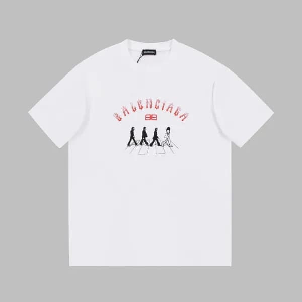발렌시아가 남성 크루넥 화이트 반팔티 - Mens White Tshirts - bal016… - 1