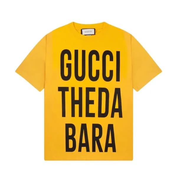 구찌 남/녀 옐로우 크루넥 반팔티 - Unisex Yellow Tshirts - guc04… - 1