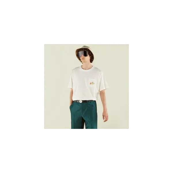 구찌 남/녀 화이트 크루넥 반팔티 - Unisex White Tshirts - guc050… - 1