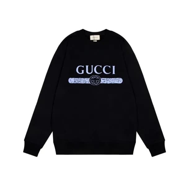 구찌 남/녀 캐쥬얼 블랙 맨투맨 - Unisex Black Tshirts - Guc0503… - 1