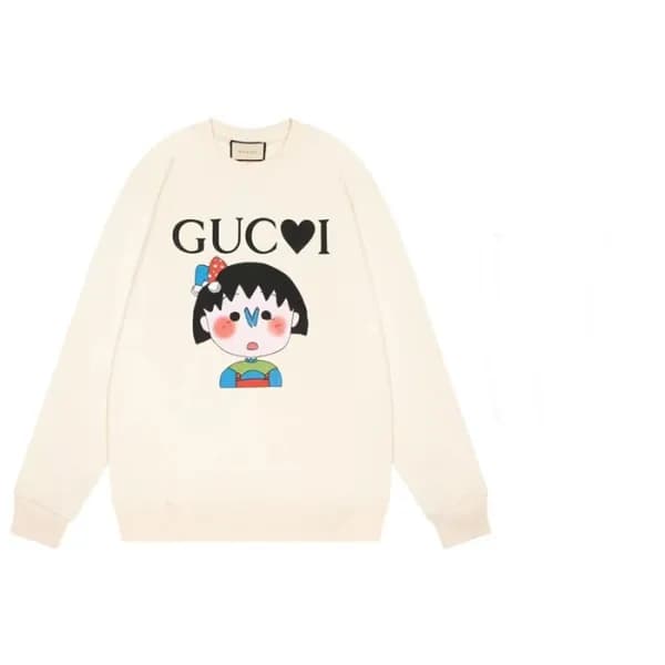구찌 남/녀 캐쥬얼 아이보리 맨투맨 - Unisex Ivory Tshirts - Guc05… - 1